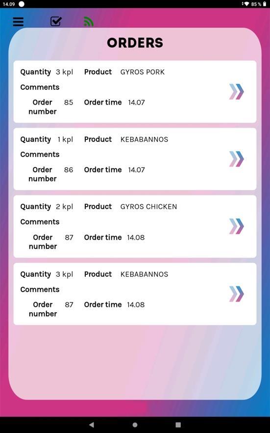 maksupäätekassa keittiönäyttö